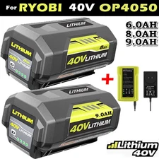 6-8-9Ah Battery for Ryobi 40 Volt Lithium OP4050 OP40602 OP40261 OP4060 OP4030
