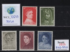 WC1_32655 NETHERLANDS. 1957 CHILDREN WELFARE semi-postal set. Sc.B316-B320. MVLH