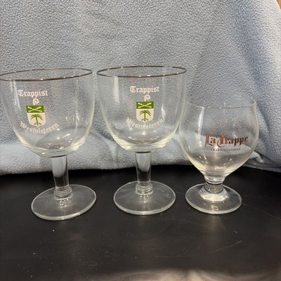 2 Westvleteren Belgian Trappist Ale Beer Glasses 1- La Trappe Trappistenbier gls
