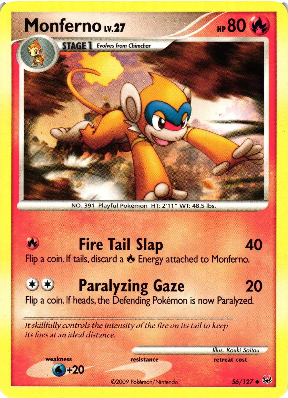 Pokemon TCG Monferno Uncommon Platinum 56/127 MP