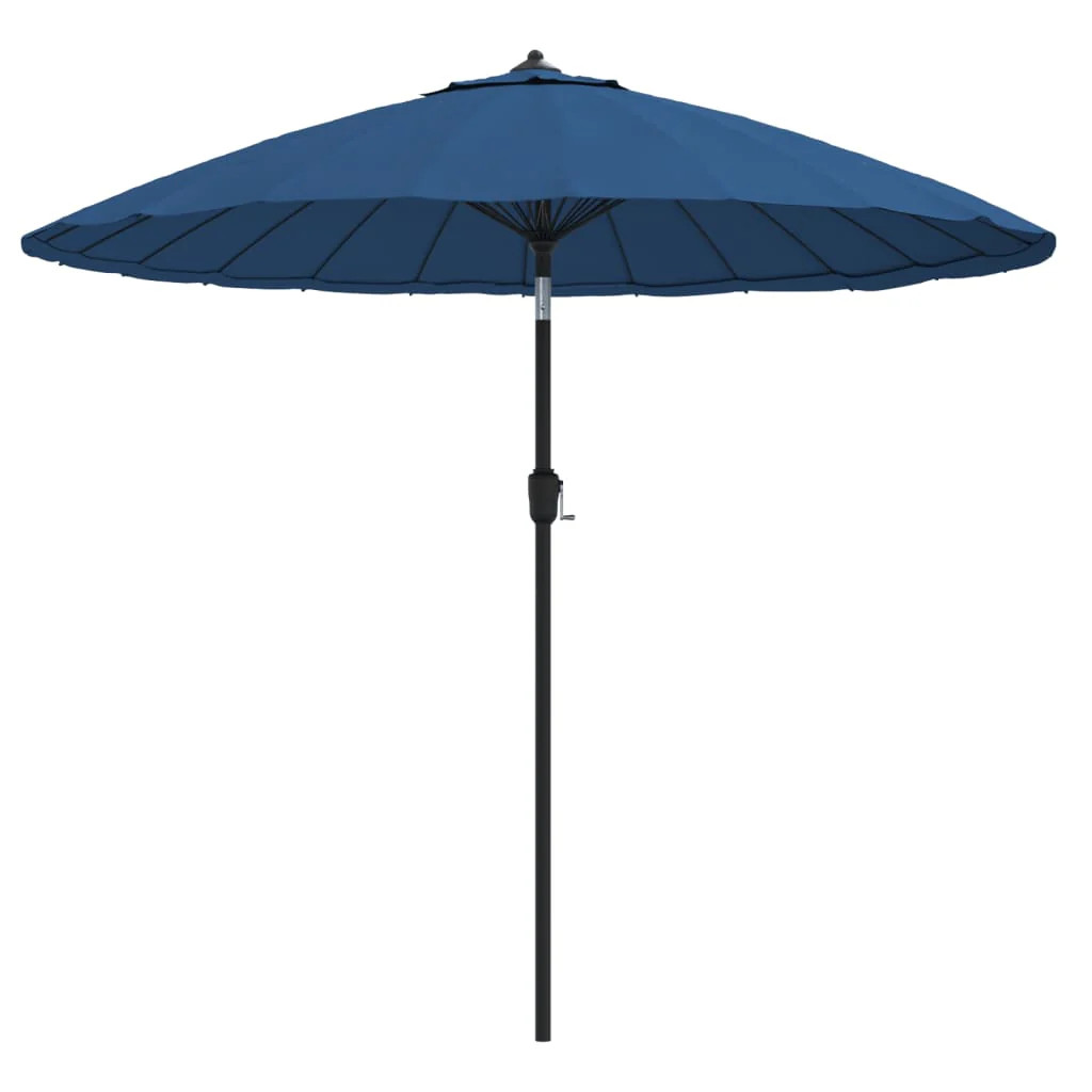 Parasol en aluminium de 270 cm Helloshop26 en toile bleue haute densité