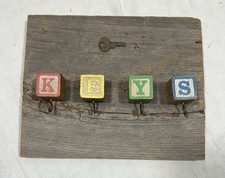 Hand Made Childs Play Block Key Holder Reclaimed Wood And Blocks