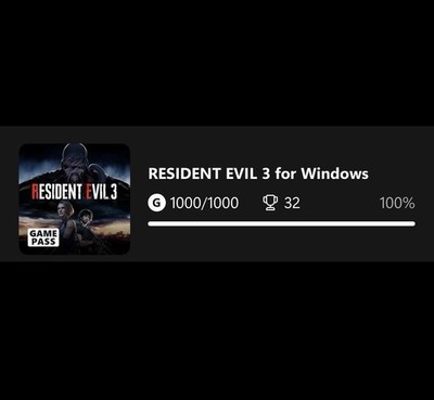 Resident Evil 3 Remake 100% Achievement Completion (Xbox)