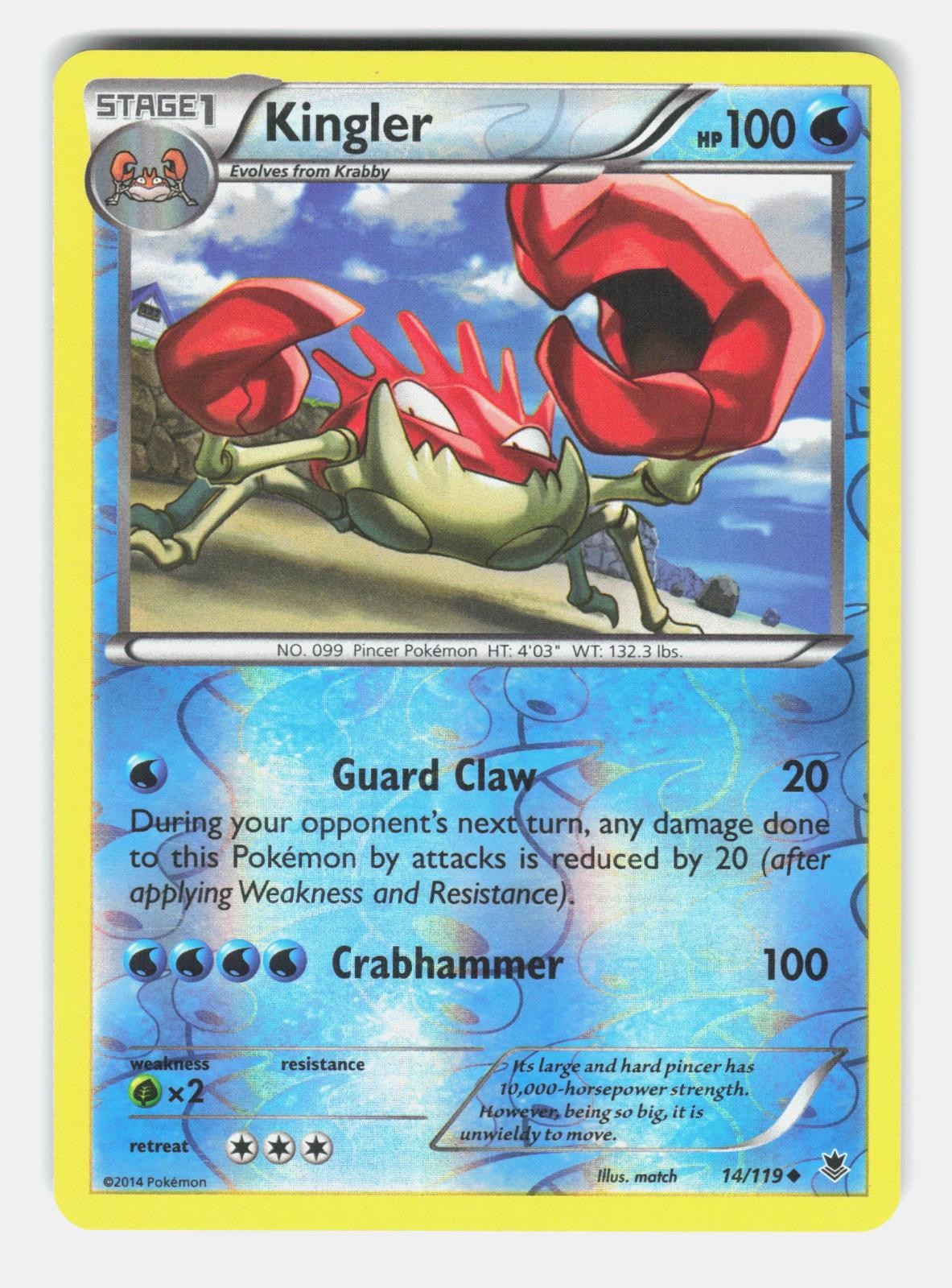 Kingler 14/119 Uncommon Phantom Forces Reverse Holo Moderately Played