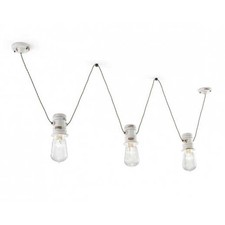 Ferroluce Lampada a Sospensione Urban Bianco Ø10,5cm Max 3x53W E27 Ceramica