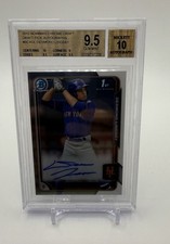2015 Bowman Draft - Chrome Draft Pick Autographs Desmond Lindsay Beckett 9.5 GM