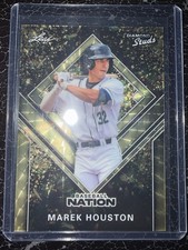 2026 LEAF! #1/1! GOLD/BLACK! CASE HIT! DIAMOND STUDS! MAREK HOUSTON! RARE!
