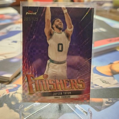 2023-24 Topps Finest - Finishers Jayson Tatum #F-3 Purple Checkerboard Refractor
