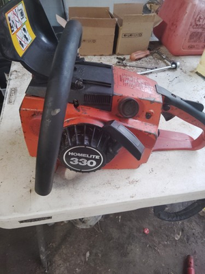 #ad #ad Vintage HOMELITE 330 Chainsaw { For parts} Starts on Spray And Dies $55.00