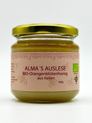 (EUR 18,00/kg) Bio-Orangenblütenhonig Italien 250gr - 100% natürlich, roh