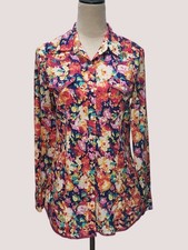 Tin Haul Snap Front Button Down Shirt Floral Western Rodeo Sz M Colorful