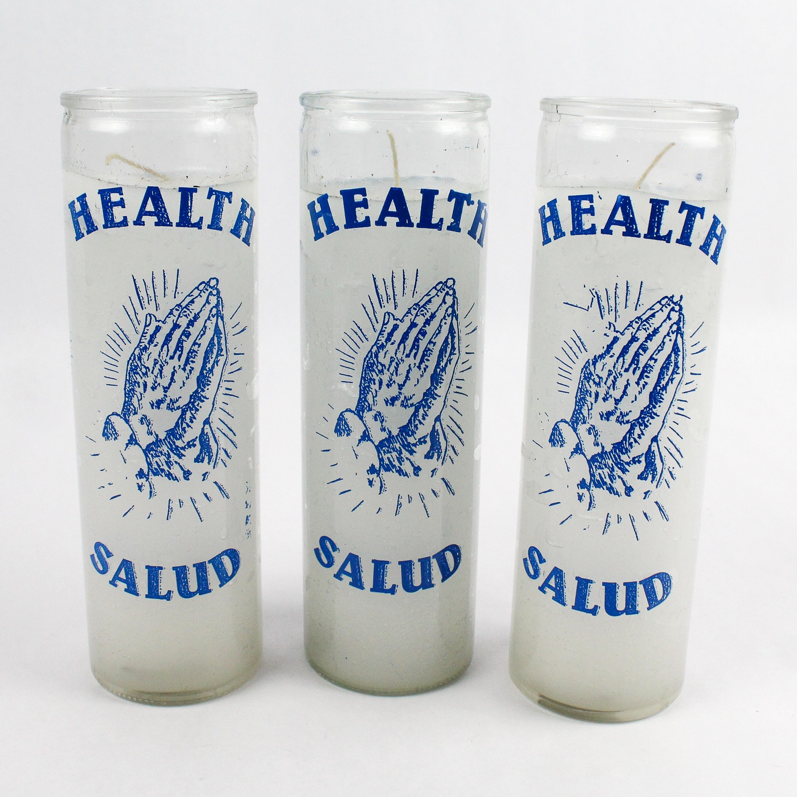 Lot of 3 Indio Products Health White Prayer Candles