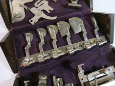 Antique Singer Sewing 1889 Refinished Oak Puzzle Box Most Attachments