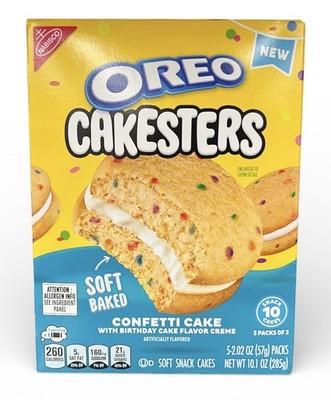 Nabisco Oreo Confetti Cake Cakesters Soft Baked Snack Cakes 10.1 oz
