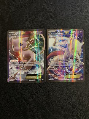 MEW EX XY126 + MEWTWO EX XY125 Full Art Super Premium Collection EX  Promos