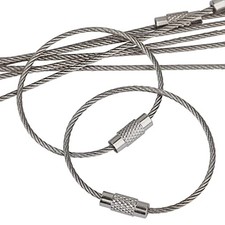 5 Inch/10 Inch Wire Keychain Cable Large Stainless Steel Key 5 Inch 20 Pack