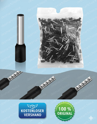 Aderendhülsen 1,5mm² 12mm lang, isoliert, 300 Stück, schwarz