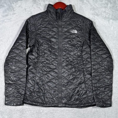 The North Face ThermoBall Jacket Womens Small Gray Quilted Full Zip *FLAW