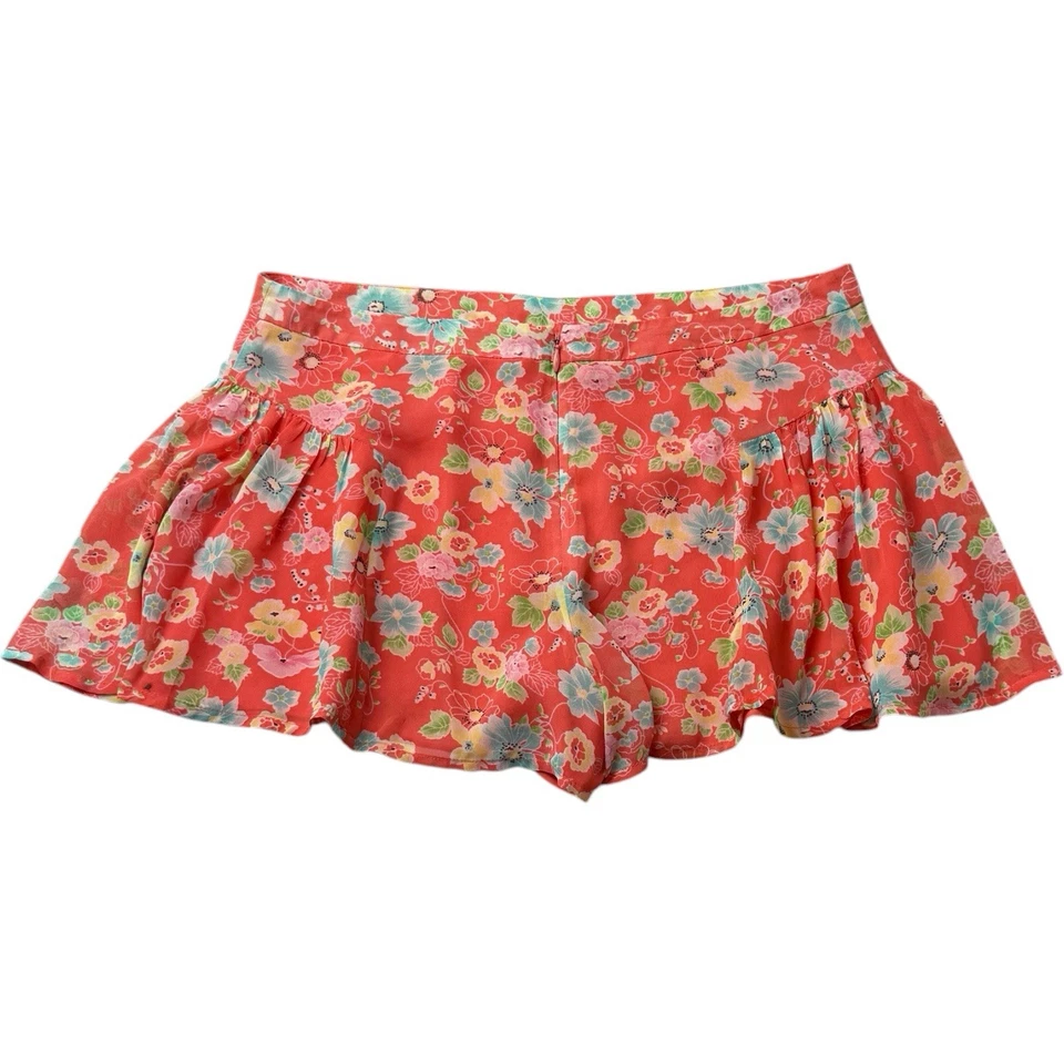 Pantalones Cortos Free People Coral Peine Floral Tiro Alto Plisado Yugo Para Mujer’s 4 Foto 4 de 4