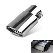 Car Exhaust Tip, Stainless Steel Straight Muffler Pipe, Car Muffler 1 PC Silver