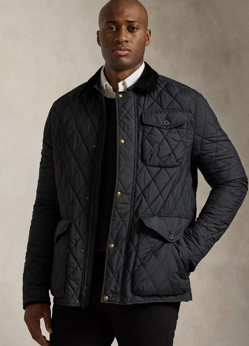 タグ付きlouren no collar over jacket black NWT Polo Ralph Lauren BLACK Quilted Field Jacket w/ BLACK Corduroy