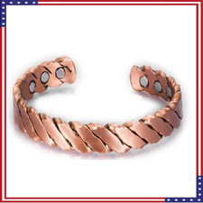 Pure Copper Magnetic Bracelet Arthritis Pain Energy Therapy Cuff New - USA