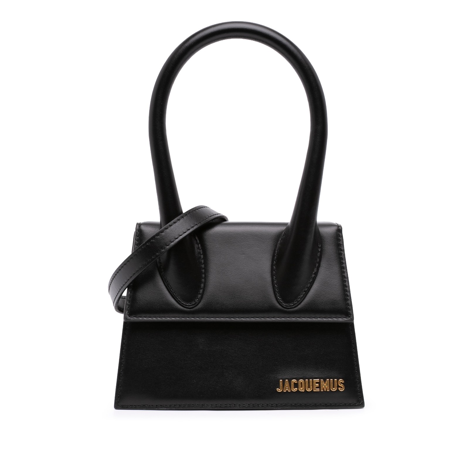 Jacquemus Leather Le Chiquito Moyen Pre-Loved Satchel Black