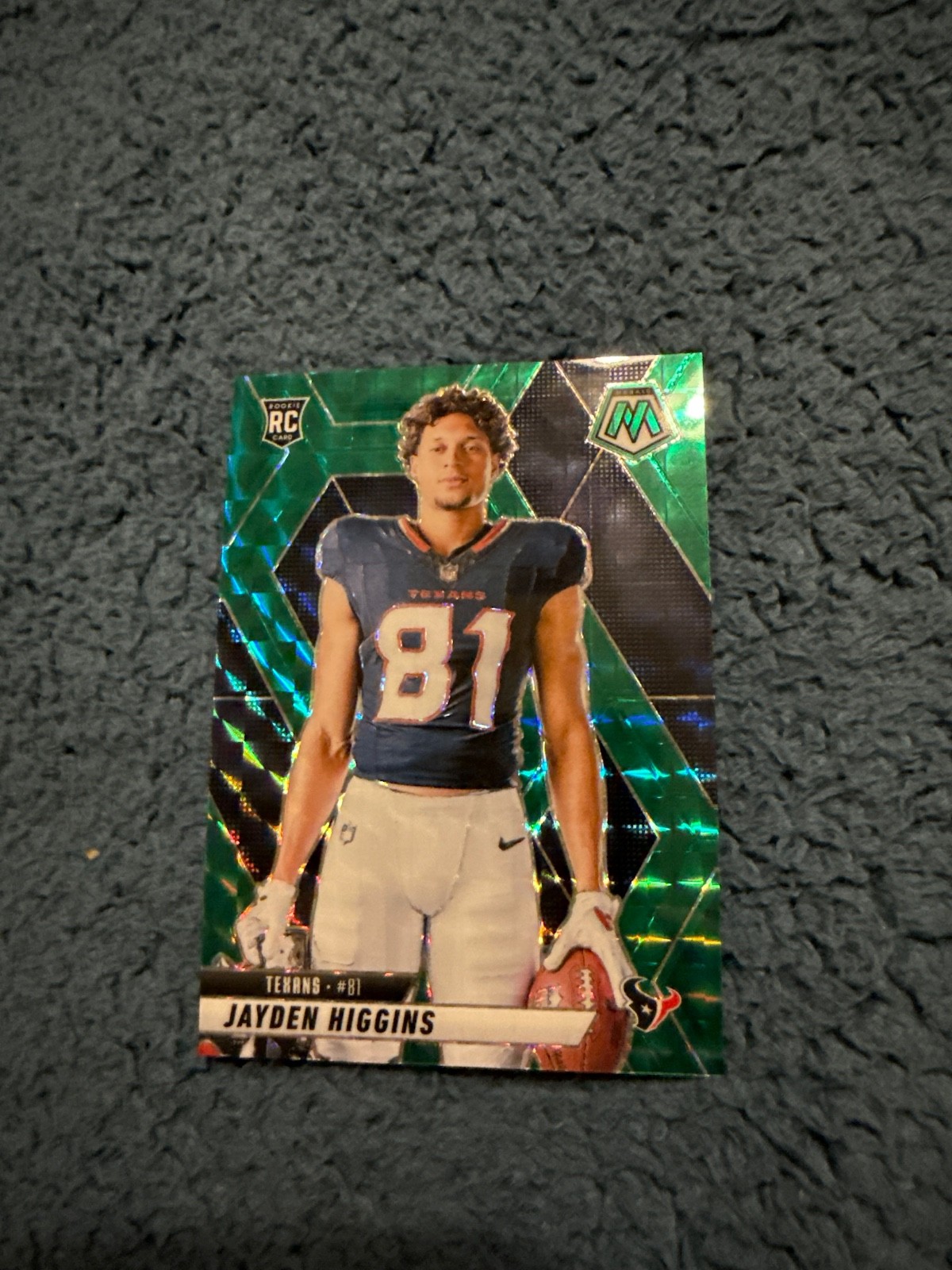 2025 Panini Mosaic #286 Jayden Higgins Image Variation RC Green Mosaic PRIZM