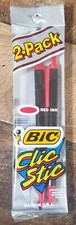 Vintage 80s BIC Clic Stic Red Pens 2-Pack 1989 Made in USA Brand New Movie Prop