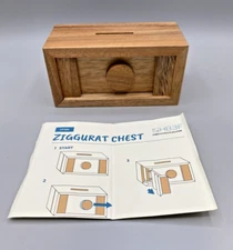 BSIRI Ziggurat Chest Wooden Brain Teasers Box/Bank with Secret Open 5.5" x 2.75"