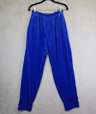 Jaclyn Smith Velvet Pants Womens M Pull On Blue Comfort Lounge Sweatpants