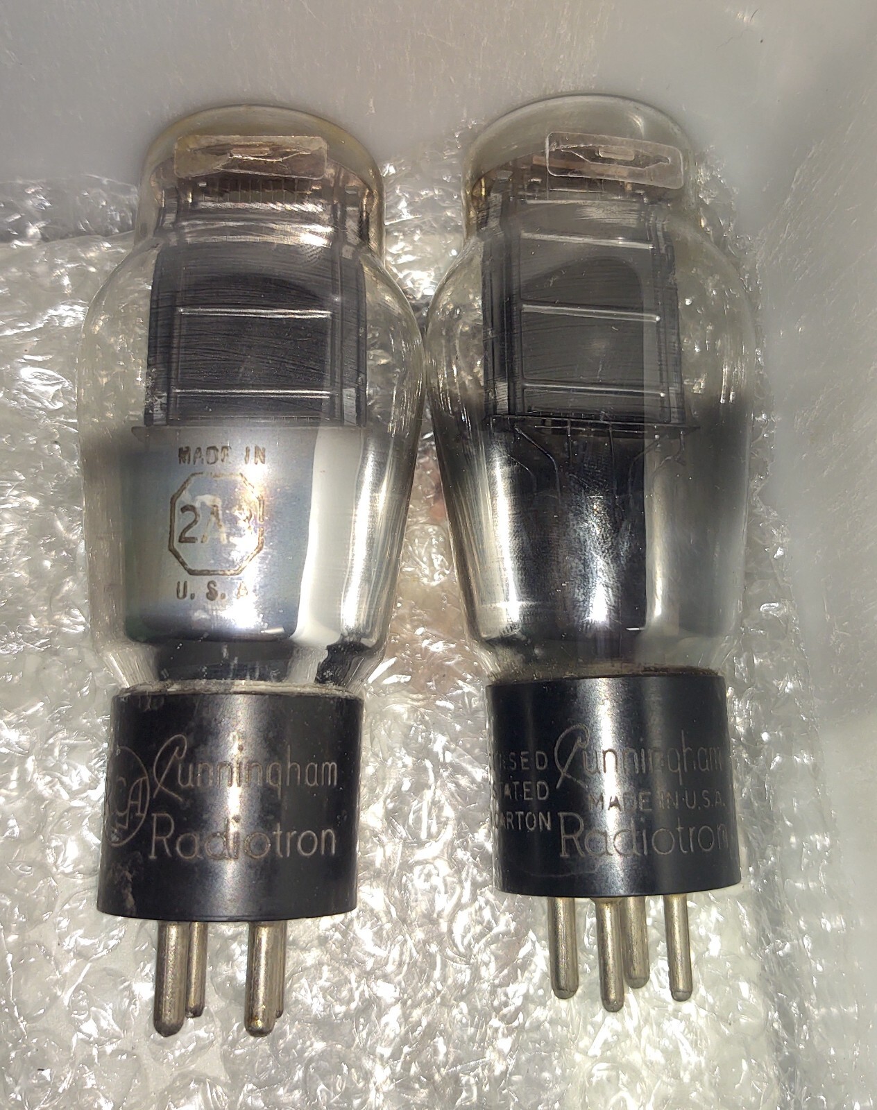 MATCHED PAIR RCA SINGLE MONO PLATE 2A3 AUDIO TUBE - #1
