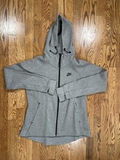 Women s Nike Heather Grey Black Tech Sweatshirt Hoodie Medium 2015 Version