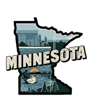 Minnesota State Sticker 3" Pride USA Farmland Home Country Retro Frontier