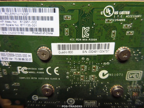 Nvidia QUADRO 600 1GB GDDR3 DVI DP Graphics video Card 612951-002 PCIe 2.0 - Afbeelding 5 van 6