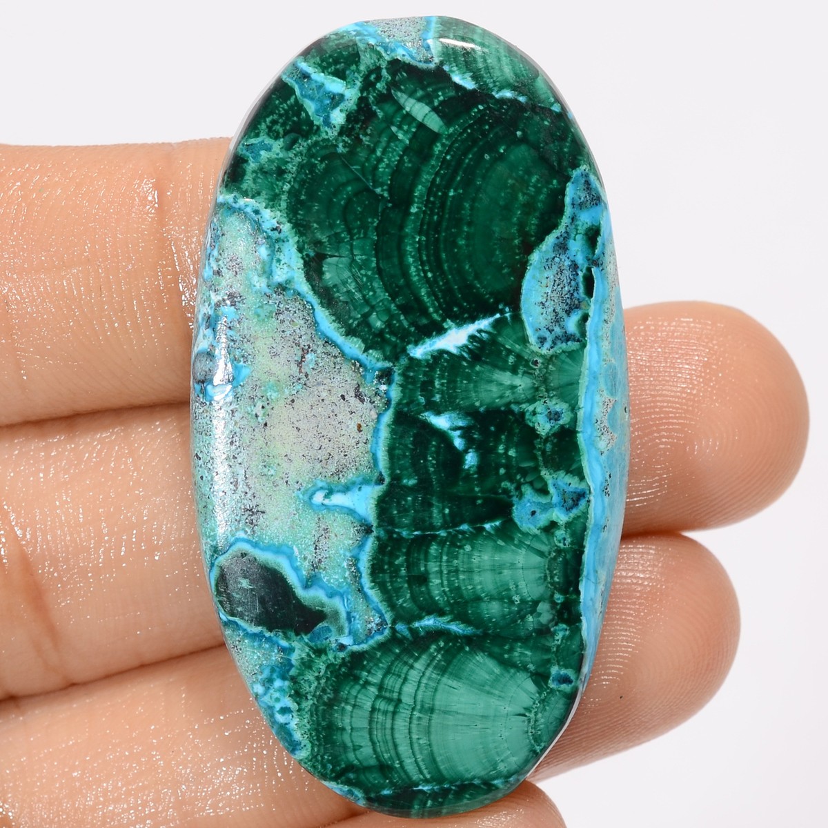 Natural Malachite Chrysocolla Oval Cabochon Gemstone 68 Ct