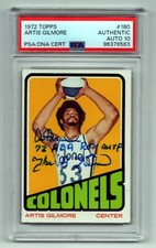 Artis Gilmore 1972 Topps #180 Rookie RC Signed w/ 3 Inscriptions PSA 10 Auto