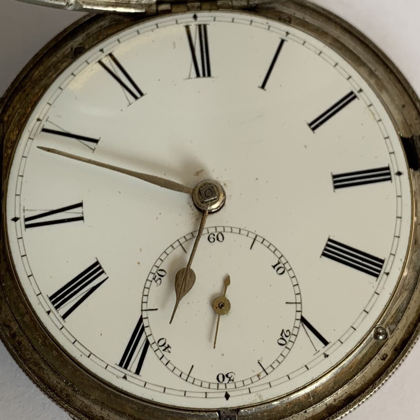 Antique Solid Silver Fusee Full Hunter Pocket Wat… - image 5