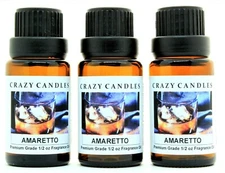 3 Amaretto 1/2oz Premium Grade Scented Fragrance Oil Crazy Candles