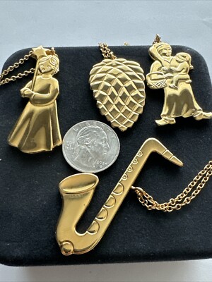 Georg Jensen Denmark 24K Gold Plated Set Of 4 Christmas Ornament