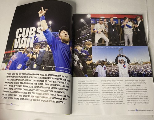 2016 World Series Champions Chicago Cubs “Air Chicago” Special Collectors Mag - Picture 2 of 3