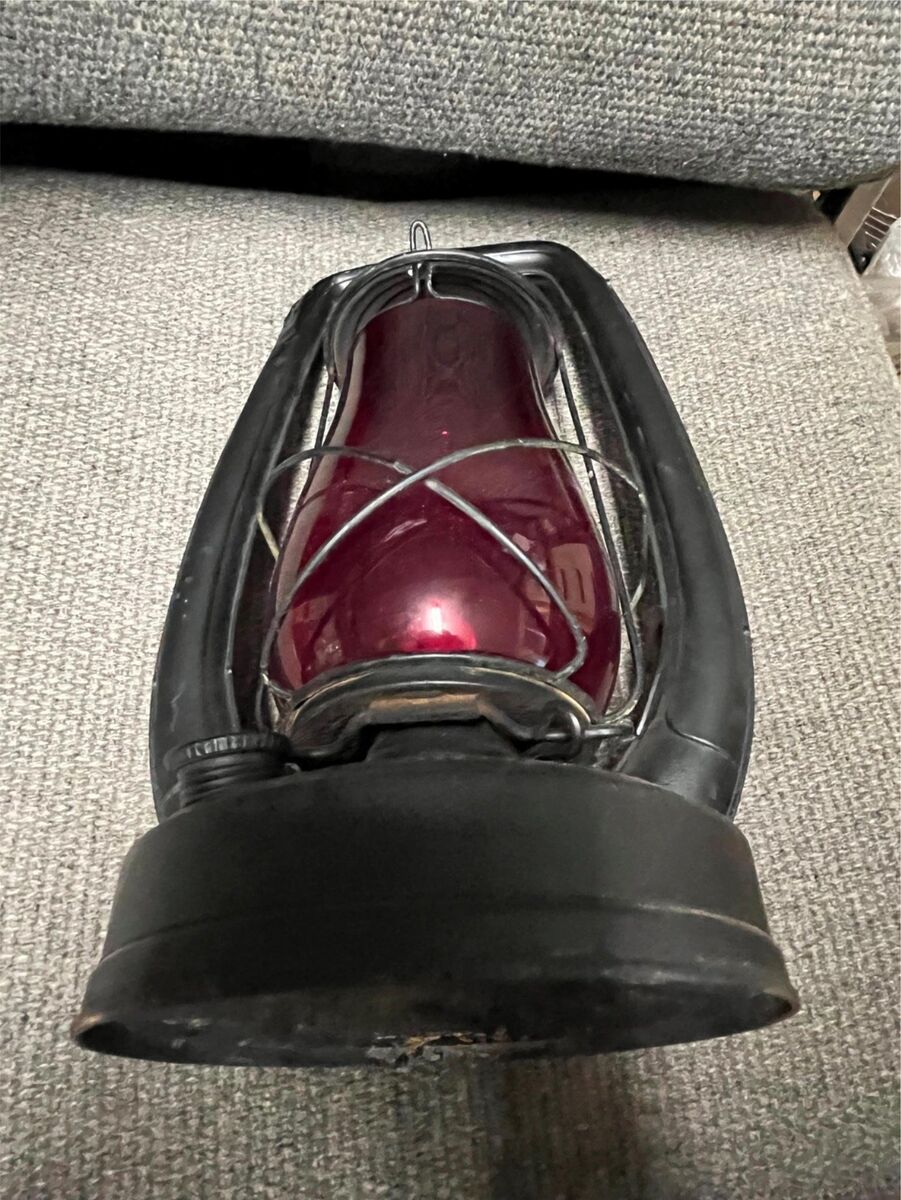 vtg Embury No.0 air pilot oil railroad lantern red no.20 vtg Embury No.0 air pilot oil railroad lantern red no.20