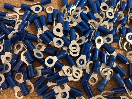 16-14 AWG Blue Large Ring M5 Crimp Connector 30A 600V Insulated Multi Qty - Picture 3 of 3