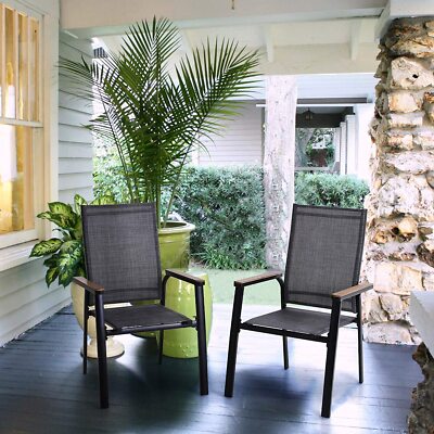 Gartenstuhl Hochlehner Alu Garten Campingstuhl Aluminium 2er Set Terrassenstuhl