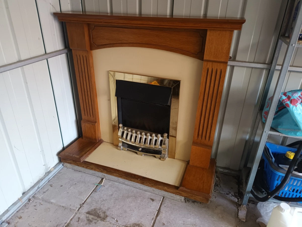 marble fireplace inset surround and hearth with electric fire | eBay