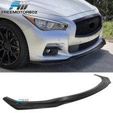Fits 14-17 Infiniti Q50 PU Front Bumper Lip Splitter Spoiler Black