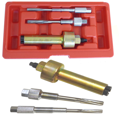 3PC GLOW PLUG PULLER REMOVER EXTRACTOR & REAMER SET M10 & M12 DIESEL