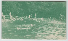 Postcard Girl Scouts Swimming in Pool at Camp Seven Hills in Holland, NY.