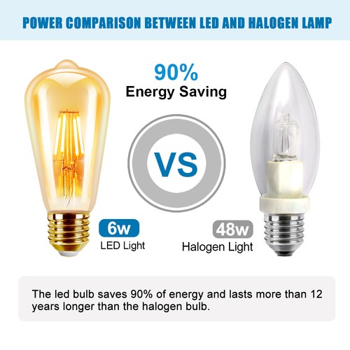 Led Amber Vintage Light Bulb Antique Retro Christmas Edison Amber Filament Bulbs - Picture 3 of 7