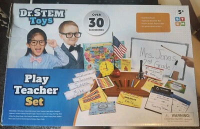 Dr. STEM Toys | Play Teacher Role-Play Set Includes Reusable White Board, Bell